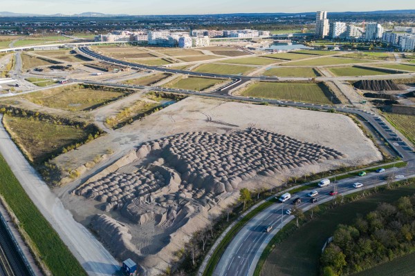 Seestadt-Panorama mit Baufeld 2023